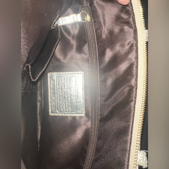 Coach Gold Jacquard Signature Gold Sequins Zip Tote Purse - Picture 4 of 8